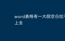 word表格有一大段空白拉不上去