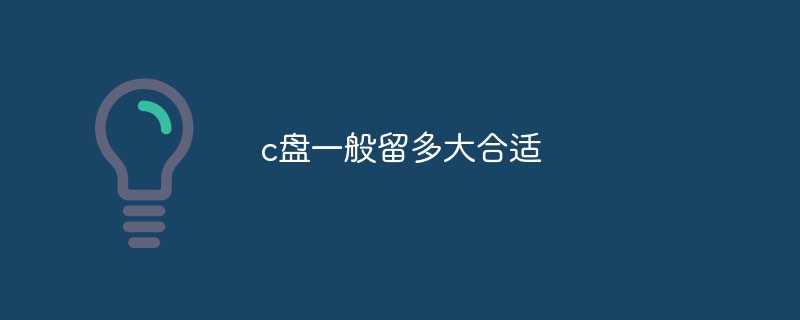 C 드라이브에 적합한 크기는 얼마입니까?