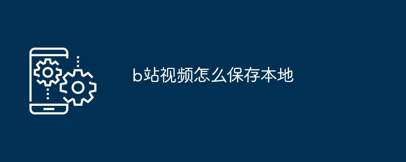 사이트 B 비디오를 로컬에 저장하는 방법