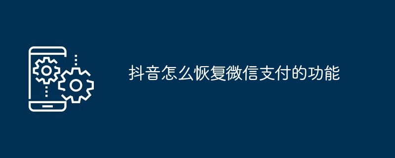 DouyinでWeChat決済機能を復元する方法