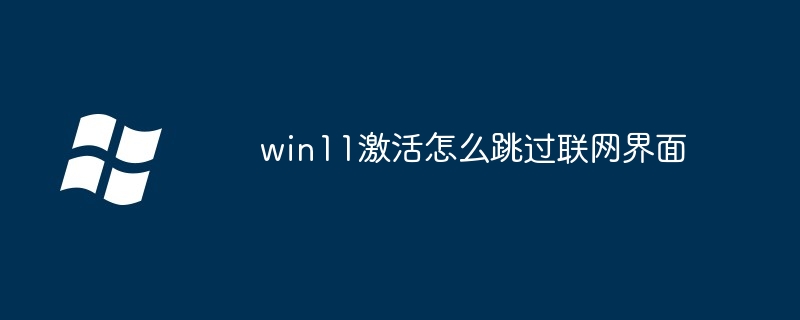 win11 활성화 중에 인터넷 인터페이스를 건너뛰는 방법