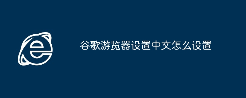 谷歌遊覽器設定中文怎麼設定