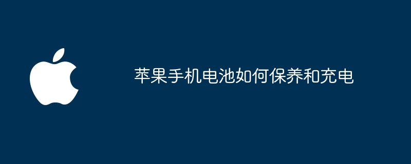 Apple 휴대폰 배터리를 유지 관리하고 충전하는 방법