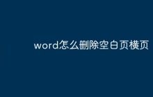word怎么删除空白页横页