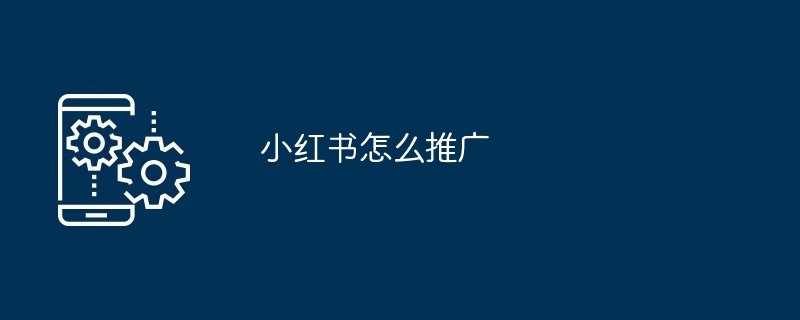 小紅書怎麼推廣