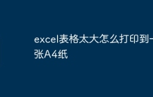 excel表格太大怎么打印到一张A4纸