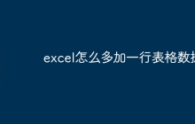 excel怎么多加一行表格数据