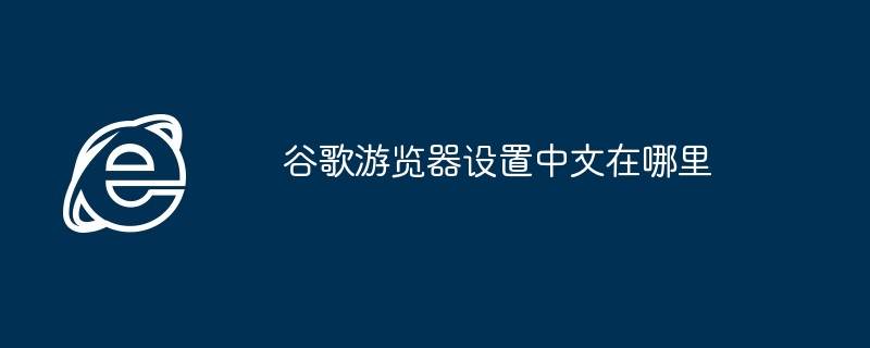 谷歌游览器设置中文在哪里