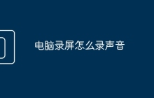 电脑录屏怎么录声音