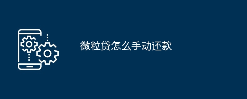 Weili Loanを手動で返済する方法