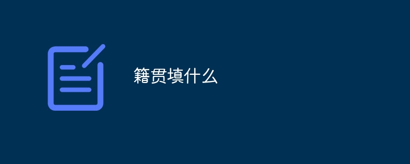 出生地には何を記入すればいいですか？