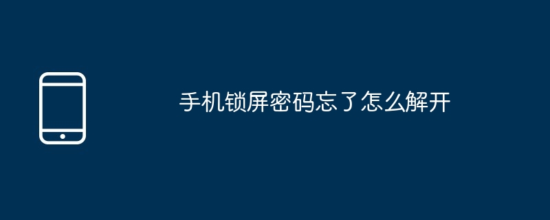 휴대폰 잠금 화면 비밀번호를 잊어버린 경우 잠금 해제하는 방법