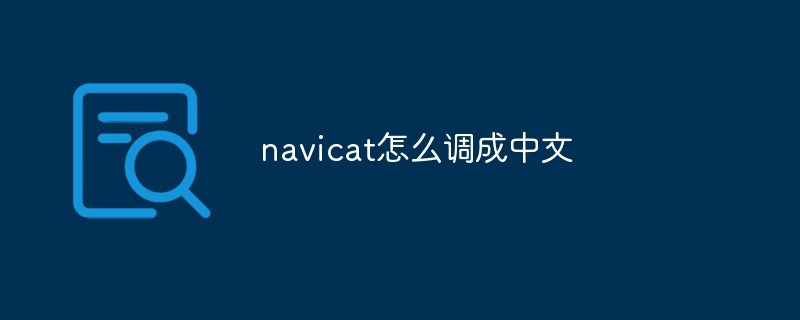 navicat怎么调成中文