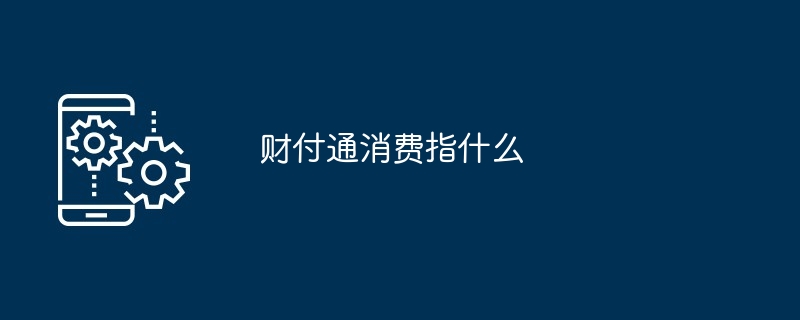 Tenpay消費とは何を意味しますか？