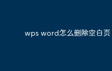 wps word怎么删除空白页