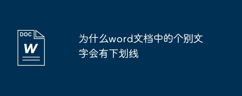 Word 문서의 일부 단어에 밑줄이 그어진 이유는 무엇입니까?