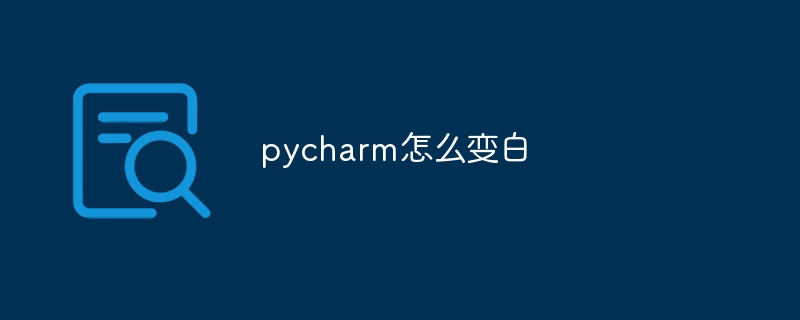 pycharm怎么变白