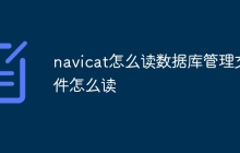 navicat怎么读数据库管理文件怎么读