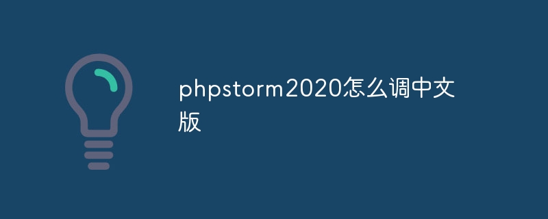 phpstorm2020怎麼調中文版