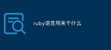 What is ruby ​​language used for?