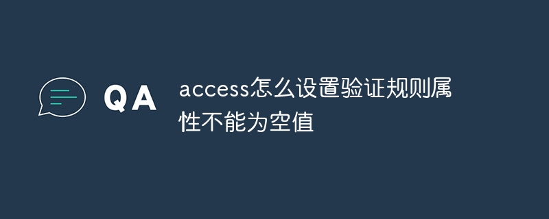 Access で検証ルール属性を設定する方法を空にすることはできません