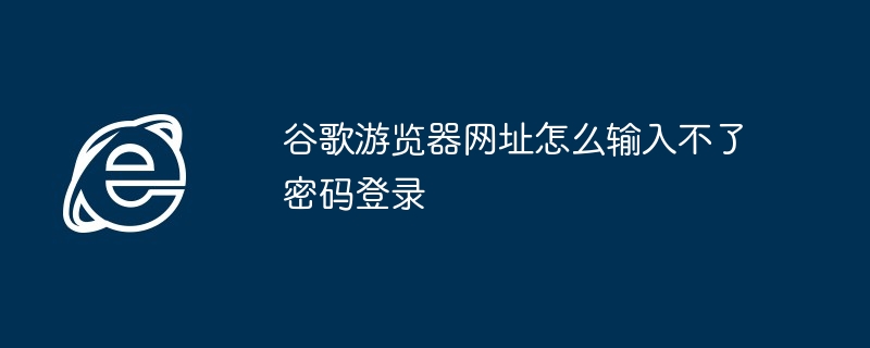 谷歌游览器网址怎么输入不了密码登录