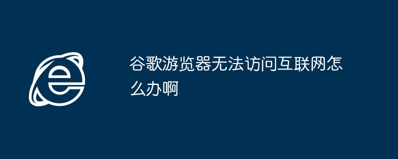 Google 브라우저가 인터넷에 접속할 수 없으면 어떻게 해야 합니까?