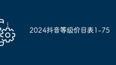 Liste de prix du niveau Douyin 2024 1-75