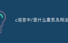 c语言中/是什么意思及用法