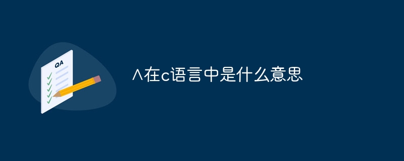 C 언어에서 ∧는 무엇을 의미합니까?