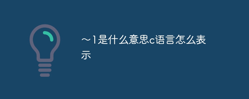 ～1の意味とC言語での表現方法は？