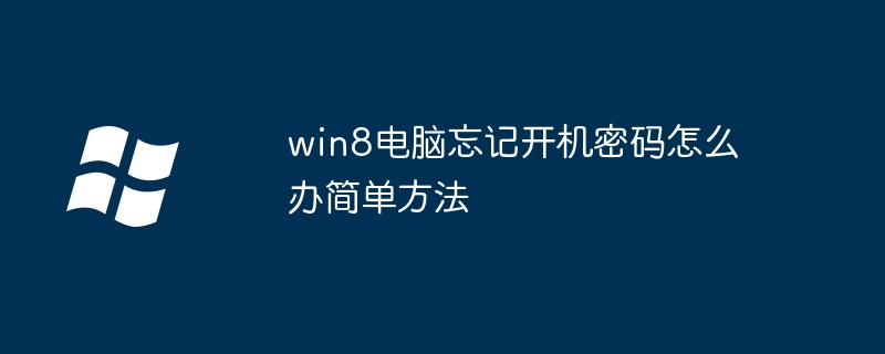 Windows 8 컴퓨터의 시동 암호를 잊어버린 경우 어떻게 해야 합니까?