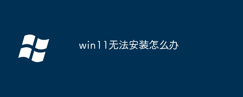 win11을 설치할 수 없는 경우 수행할 작업