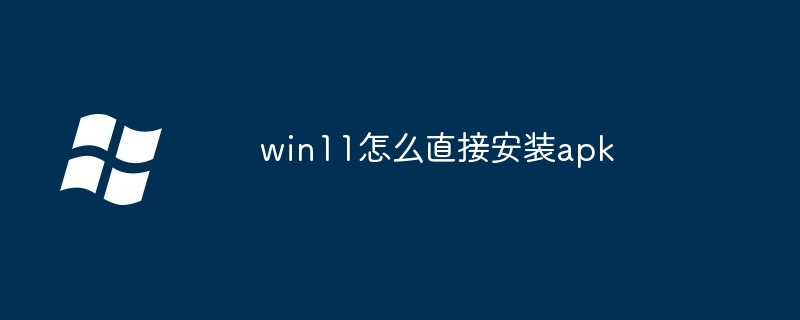 win11怎么直接安装apk-Windows系列-