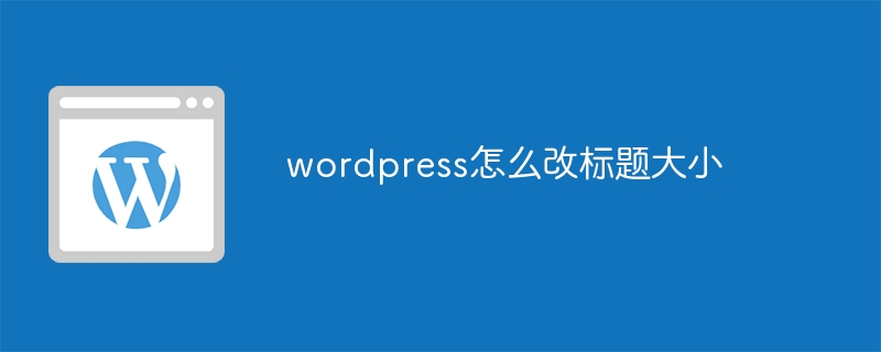 wordpress怎么改标题大小-WordPress-