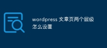 wordpress 文章頁兩個層級怎麼設定