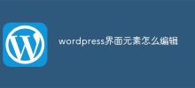 wordpress介面元素怎麼編輯