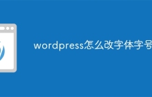 wordpress怎么改字体字号