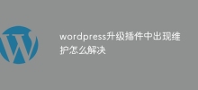 wordpress升級外掛中出現維護怎麼解決