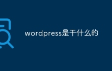wordpress是干什么的