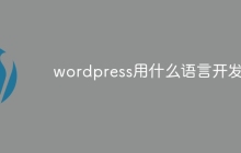 wordpress用什么语言开发