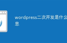wordpress二次开发是什么意思