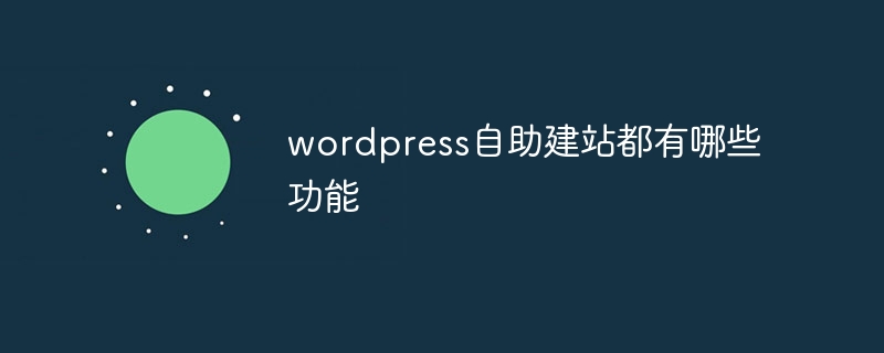 WordPress セルフサービス Web サイト構築の機能は何ですか?