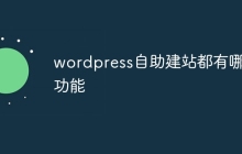 wordpress自助建站都有哪些功能