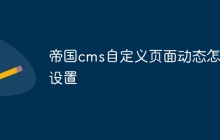 帝国cms自定义页面动态怎么设置