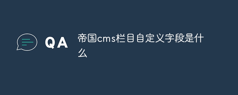 帝国cms栏目自定义字段是什么