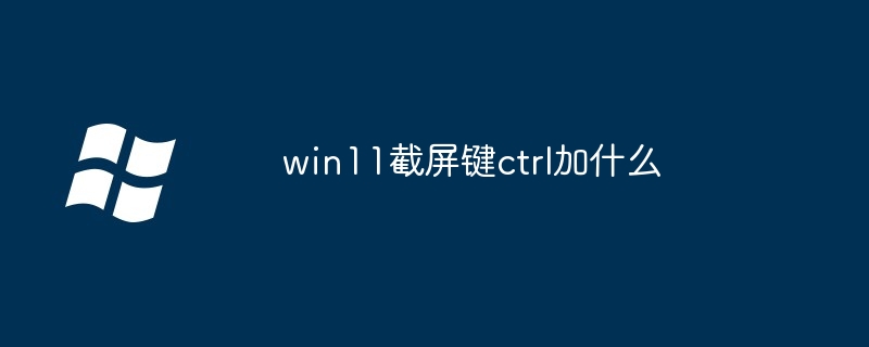 Perkara yang perlu ditambah pada kunci tangkapan skrin win11 ctrl