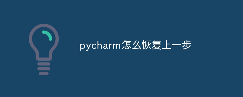 Bagaimana untuk memulihkan langkah sebelumnya dalam pycharm