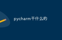 pycharm干什么的
