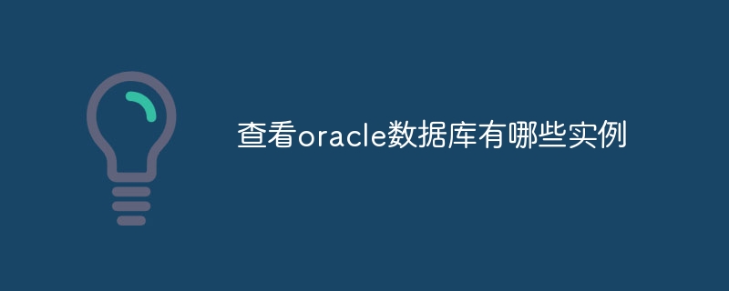 Vérifiez les instances de la base de données Oracle